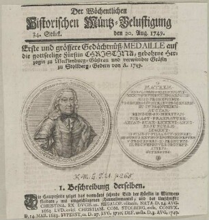 Bildnis der Christina zu Stolberg-Wernigerode
