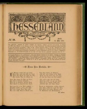 No. 10, 15. Mai 1888