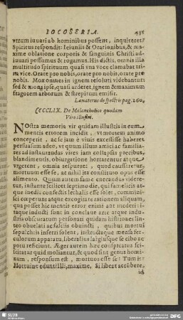 CCCCLIX. De Melancholico quodam, Viro illustri