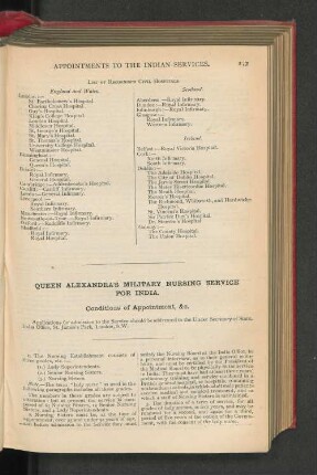 Queen Alexandra's Military Nursing Service For India.