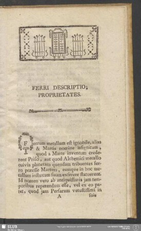 Ferri Descriptio; Proprietates