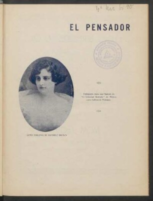 [Fotografía de] Doña Virginia de Ramírez Brown