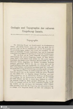 Geologie und Topographie der näheren Umgebung Cassels