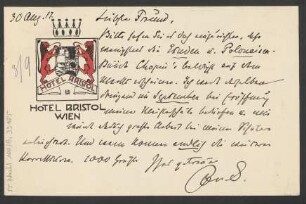Brief an Ludwig Strecker (senior) an B. Schott's Söhne : 30.08.1917