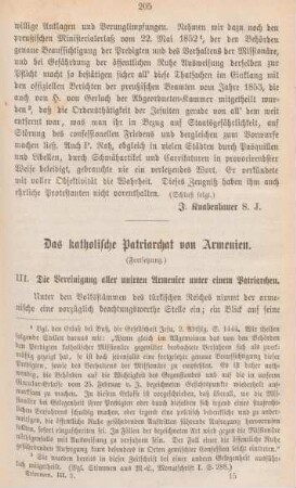 205-222 Das katholische Patriarchat von Armenien : Fortsetzung