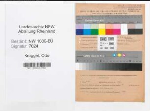 Entnazifizierung Otto Kroggel, geb. 07.12.1899 (Lehrer)