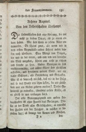 Achtes Kapitel. Von den Leidenschaften überhaupt.