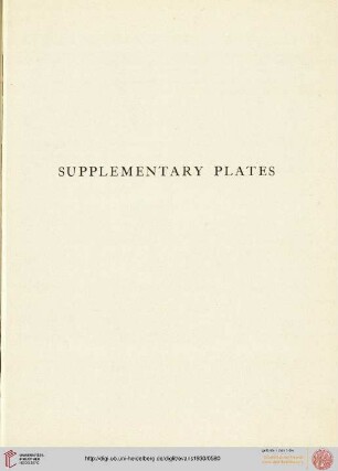 Supplementary plates XXXII-XLII