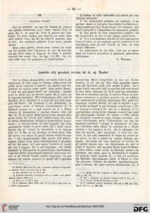 Commento sulla precedente relazione del Ch. Sig. Wescher