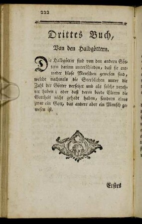 Drittes Buch, Von den Halbgöttern.