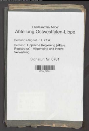 Sequestration der Gefälle an die kgl. westphälische Domänen-Direktion aus dem Fürstentum Lippe