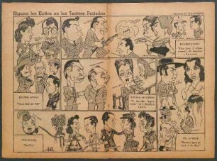 Siguen los Éxitos en los Teatros Porteños [Dibujo] : Apuntes de Villanueva