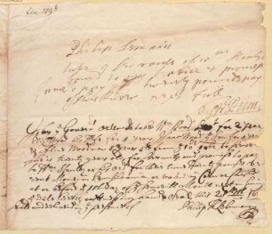 William Penn (1644 - 1718) Autographen: Brief von William Penn an N. N. - BSB Autogr.Cim. Penn, William