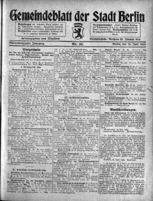 1923,25: Nr. 25, 24. Juni 1923