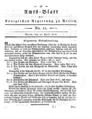 No. 12, 22. April 1818