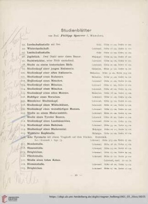 Studienblätter (Nr. 93-140d)
