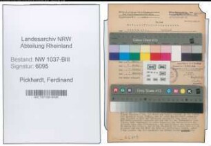 Entnazifizierung Ferdinand Pickhardt , geb. 28.12.1898 (Verw.Angestellter)