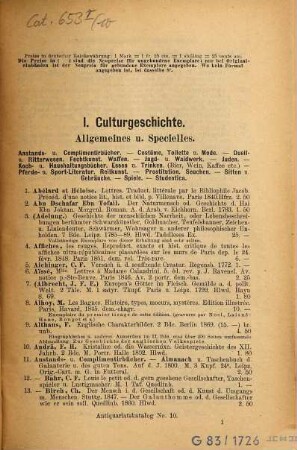 Antiquariats-Katalog ... : Adolf Weigel, Buchhandlung und Antiquariat, Leipzig. 10