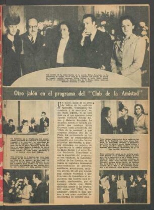 Otro jalón en el programa del "Club de la Amistad"