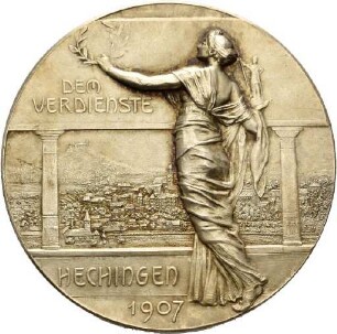 Medaille auf die Hohenzollerische Landesausstellung und 50 Jahre Gewerbeverein Hechingen