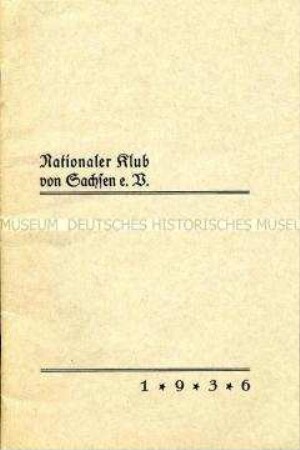 Mitgliederverzeichnis des "Nationalen Klubs von Sachsen e.V."