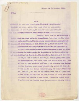 Brief an Jan Brandts Buys : 05.11.1924