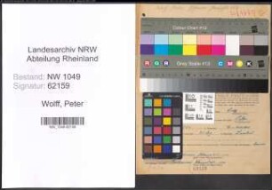 Entnazifizierung Peter Wolff , geb. 17.05.1886 ()