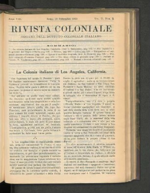 La Colonia italiana di Los Angeles, California.