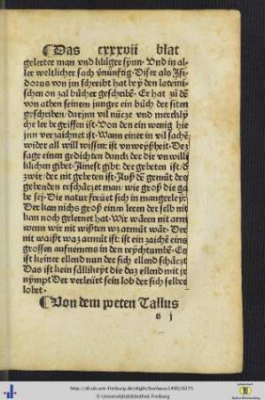 Von dem poeten Tallus