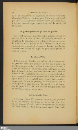 Le plomb-gâteau ou galette de plomb