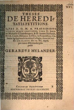Theses de hereditatis petitione