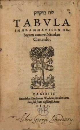 Tabula in Grammaticen Hebraeam