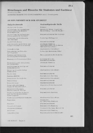 IV.1 An wen wendet sich der Student?