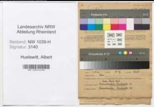 Entnazifizierung Albert Huelswitt , geb. 30.09.1915 (Baecker)