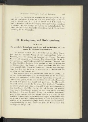 III. Gesetzgebung und Rechtsprechung