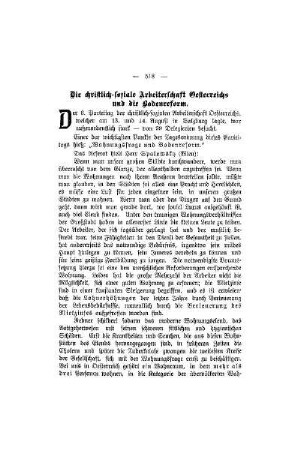 Die christlich-soziale Arbeiterschaft Oesterreichs und die Bodenreform