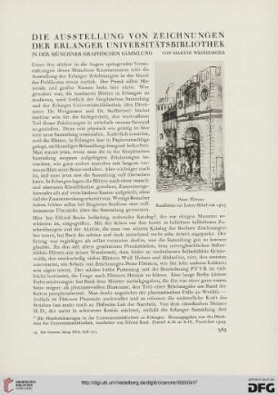 22: Die Ausstellung von Zeichnungen der Erlanger Universitätsbibliothek : in der Münchner Graphischen Sammlung