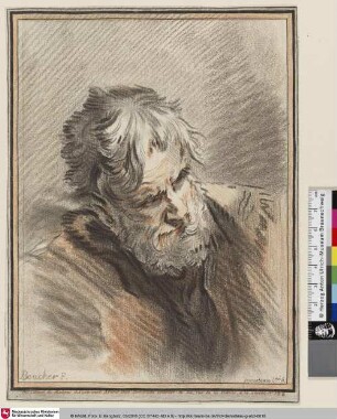 [Männerkopf; Tête de plusieurs crayons]