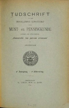Tijdschrift van het Koninklijk Nederlandsch Genootschap voor Munt- en Penningkunde. 2. 1894