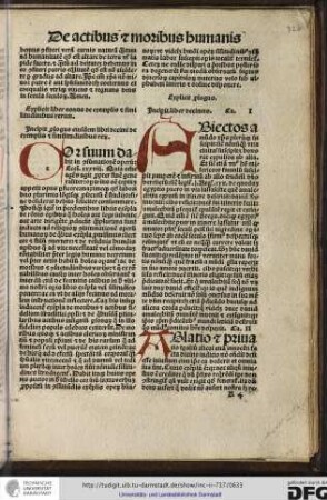 Incipit liber decimus, capitulum I.