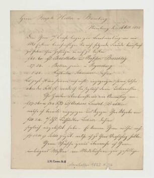 Brief von Johann Philipp Lobenhofer an Joseph Heller