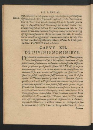 Caput XII. De Divinis Nominibus.
