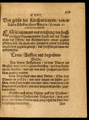 XXVI. Von gebür der Kirchendienern/ von etlichen stücken ihres Ampts/ so man Accidentialia nennet.