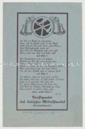 Propagandaflugblatt der Reichspartei des Deutschen Mittelstandes (Wirtschaftspartei) zur Reichstagswahl 1930