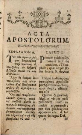 Acta Apostolorum Graece Et Latine : Ad Usum Gymnasiorum Societatis Jesu Per Provinciam Germaniae Superioris