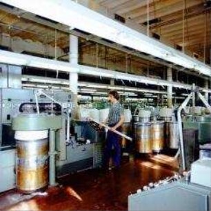 Produktion im VEB Baumwollspinnerei Flöha