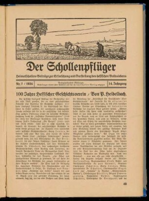 Der Schollenpfüger 14. Jahrgang, Heft 7, 1934