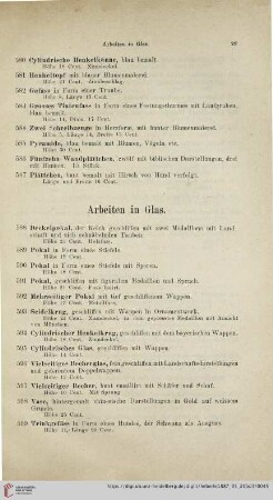 Arbeiten in Glas (Nr. 588 - 610)