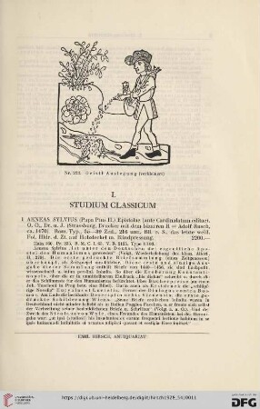 I. Studium classicum (Nr. 1 - 58)