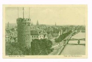 "Total mit Bollwerksturm" - Gesamtansicht, Blick auf Neckar und nördliche Altstadt